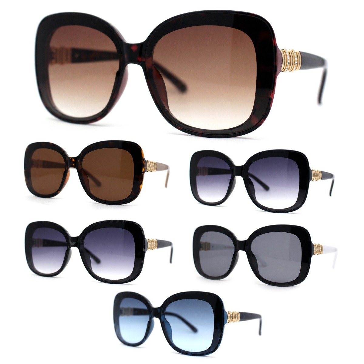 Oversized Butterfly Sunglasses with Crystal Hinges P30587 Fashion Butterfly Wholesale Sunglasses - Frontier  main image 4