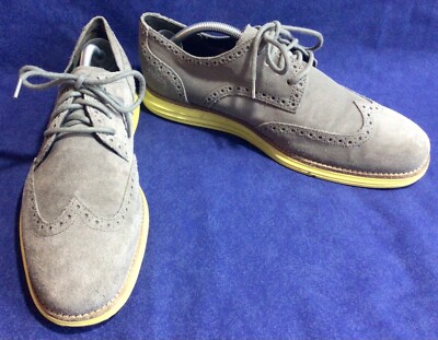 Cole Haan Lunargrand C10226 Wingtip Suede Oxford Shoes Mens 