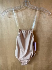 New Basic Moves Leotard Clear Strap Low Back Dance 5540G - Size S/M
