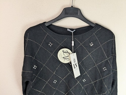 LV Clothing One Size Langarm Pullover mit geteiltem Saum Verzierung Neu UVP 89,99 - Bild 3 von 10