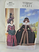 Vogue 9917 11.5 Fashion Doll Historical Period Clothes Craft Pattern UNCUT