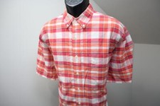 Eddie Bauer Casual Button Up Camp Shirt Plaid Mens Size Medium
