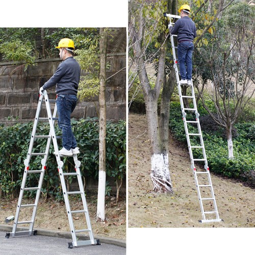 12 IN 1 Multi-Purpose Aluminium Combination Folding Ladder Foldable 4.7M Step - Picture 2 of 19