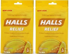 Halls Cough Drops Honey Lemon 30ct  ( 2 pack ) __