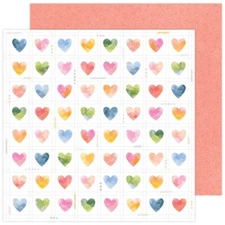 Paige Evans Garden Shoppe #17, love scrapbook paper, DS, American Crafts 13771