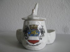 antik alt Andenken Porzellan Gewürz Menage Rostock Warnemünde Salz Pfeffer Senf