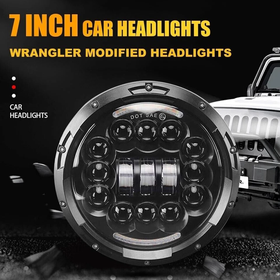 For Dodge D100 D200 D300 Pickup 7inch Round LED Headlights Hi/Lo Sealed Beam 2X - Image 4 of 4