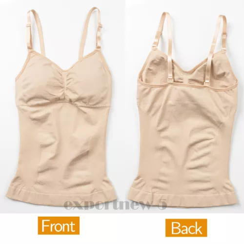 Women V-Neck Compression Cami Vest Tummy Control Body Shaper Camisole Plus Size - Picture 11 of 20