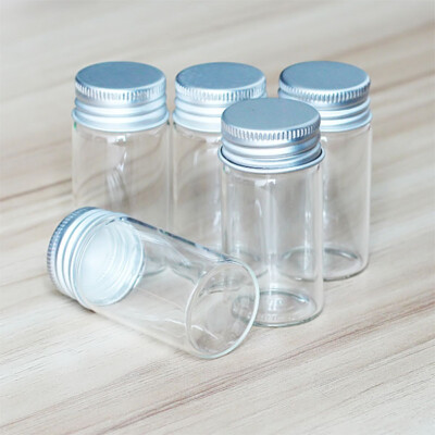 25ML Tiny Essential Glass Bottles Oils Mini Aluminum Perfume Crafts 1~50pcs