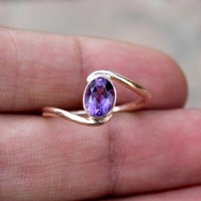 Amazing Amethyst Gemstone 925 Sterling Silver Handmade Ring Valentine Gift C-707