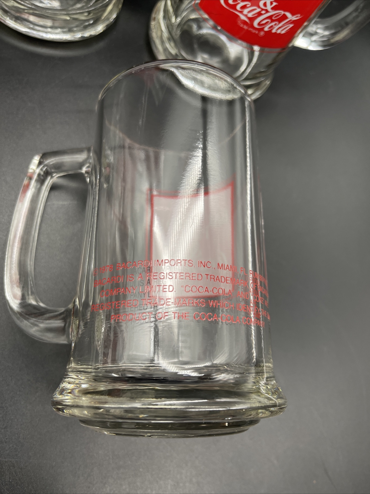 Vintage 1978 Licensed Coca Cola BARCARDI RUM and COKE Glass Mug Stein