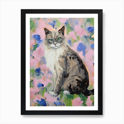 Eine Stoffpuppe Katze Gemälde, Impressioni gerahmtes Wandbild Poster Leinwanddruck Bild