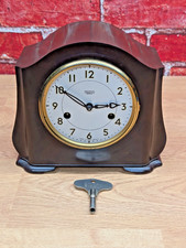 Smiths Enfield Bakelite Mantel Clock Vintage Wind Up Working w Key