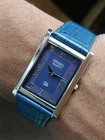 VINTAGE SEIKO SLIM QUARTZ BLUE DIAL JAPAN MEN'S WORKING DRESS WATCH
