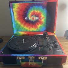 Victrola Bluetooth Suitcase Record Player with 3-speed Turntable - Tie Dye TF