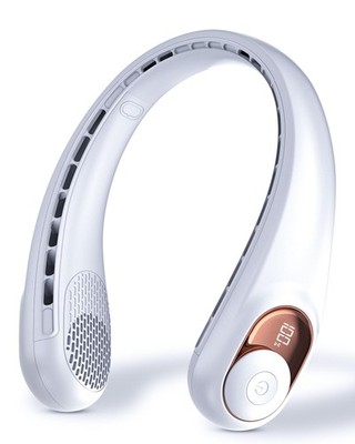 TUNISE NECK FAN PERSONAL FAN WITH LED DISPLAY - WHITE