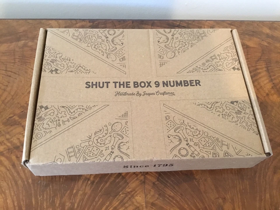 Jaques Of London Shut The Box Game-9 Numbers Dice Family Game Wooden BOXED VGC - Image 2 of 2