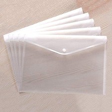 Clear Document Folders Filing Envelopes Waterproof Plastic 5 Transparent