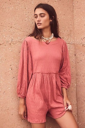 Free People Beach Beyond Obsessed Romper Size XS Ruby Dust One Piece Gauze NWOT - Picture 1 of 14