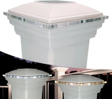For Trex Posts. OEM Fit Glass Edge Style 2nd Gen Solar Power Cap. 2 color LED