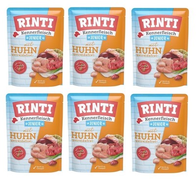 RINTI Kennerfleisch Junior Chicken Nassfutter für Hunde 6x400 g