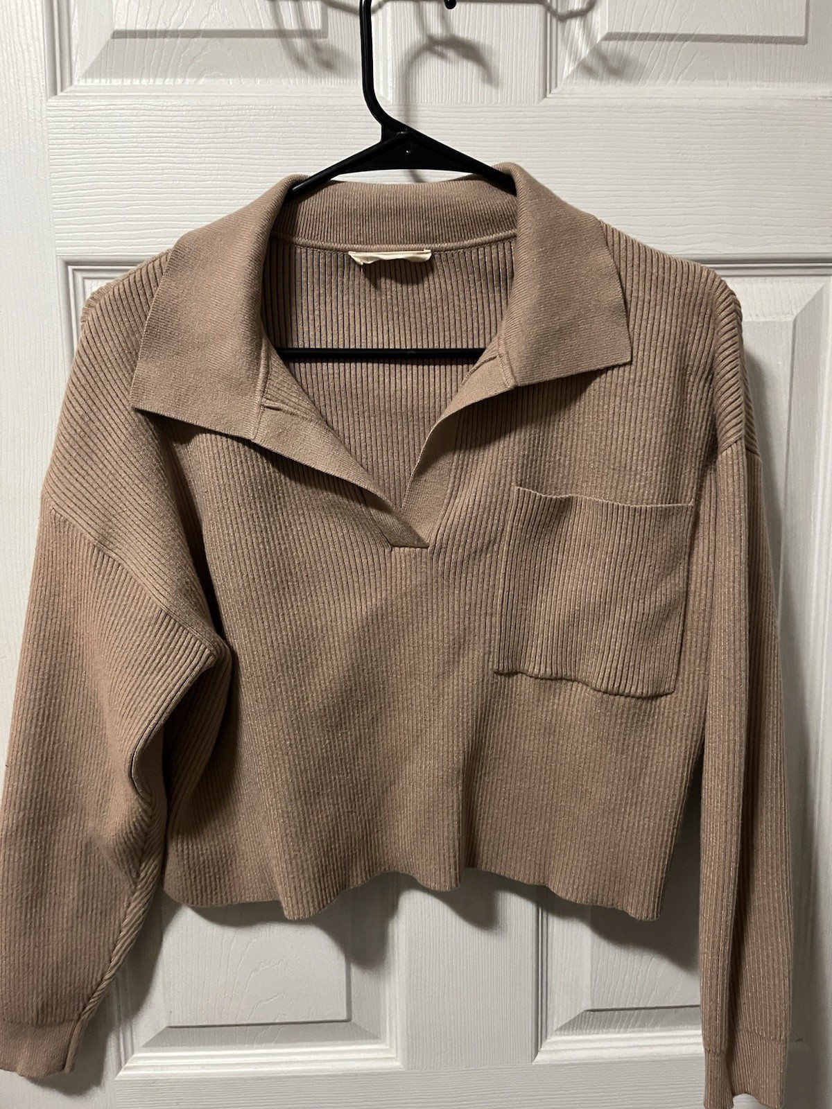 Altar’d State Robbed Collared Cropped Sweater Siz… - image 1