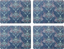 Creative Tops Arti e Mestieri Set di 4 Tovagliette Rettangolari Stampate Blu, Sughero Bac