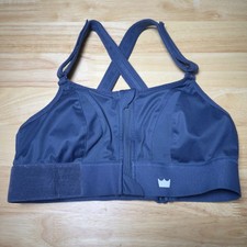 Shefit Women Ultimate Sports Bra Small Zip Front Racerback High Impact Blue