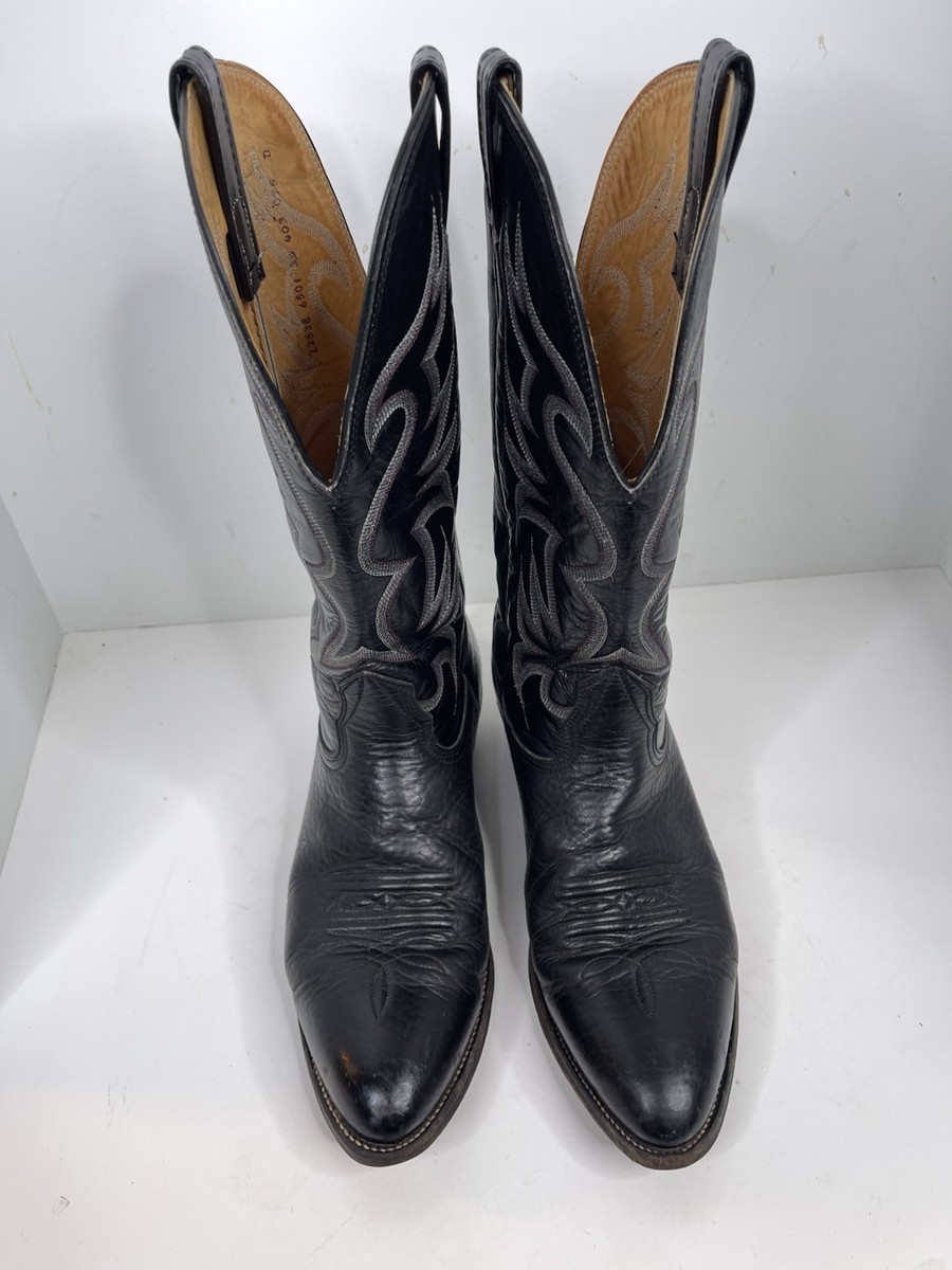 Nocona Boots Mens Sz 9 D Black Leather Western Cowboy Boots  display picture 2
