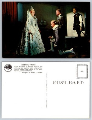 Jamestown VA Queen Elizabeth I Wax Figures Spanish Armada Postcard 1950s
