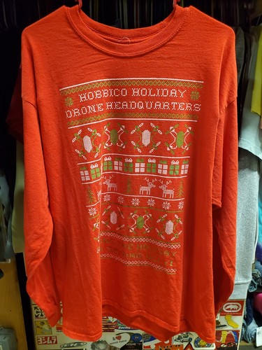 HORIZON HOBBY DRONE HOLIDAYS DEALER Ugly Sweater T Shirt X Large Red Rare Promo