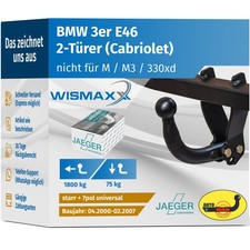 ANHÄNGERKUPPLUNG starr für BMW 3er Cabrio E46 00-07 +7polig E-Satz ABE