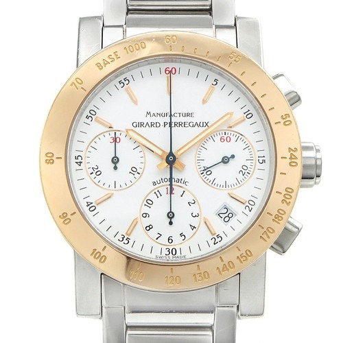 Girard Perregaux GP7000 7030 Chronograph Auto Steel Rose Gold Watch