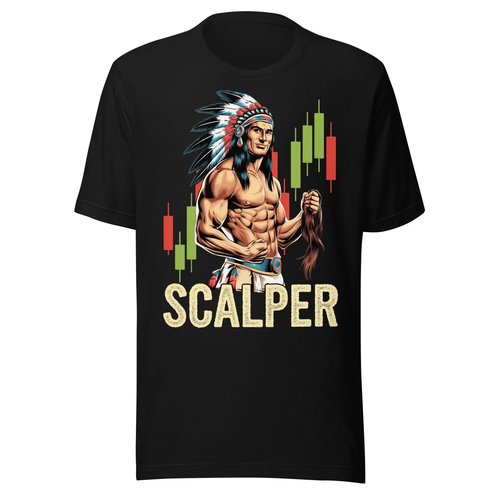 Scalper Indian Chief Wall Street Stock Trader Crypto Forex XRP Trading T-Shirt