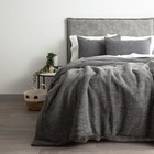 Cloud Linen Boronia Washed Cotton Waffle Comforter Set Charcoal Double/Queen