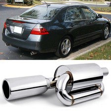 Sport Twin Loop Exhaust Tip Muffler 2.5 Inlet 4.0 Outlet For Honda Accord 2-dr