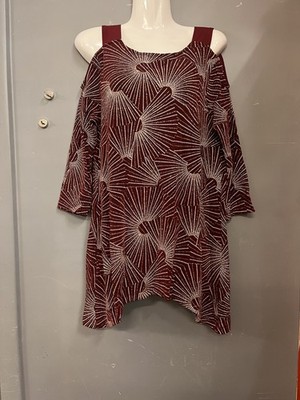 Tunika Gr. 36/38 Bordeaux Damentunika Bluse Top Hemd Shirt Oberteil Neu