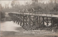 Bridge And Dam Washita Lbr'CO Aylesworth Oklahoma OK Wooden RPPC Postcard