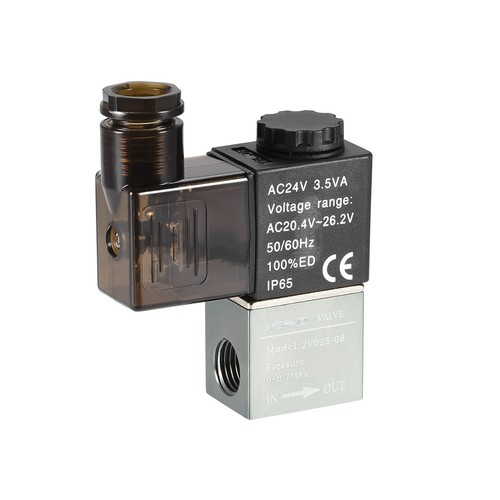 2V025-08 Air NC Single Electrical Solenoid Valve AC 24V 2 Way 2Position 1/4" PT - Picture 1 of 3