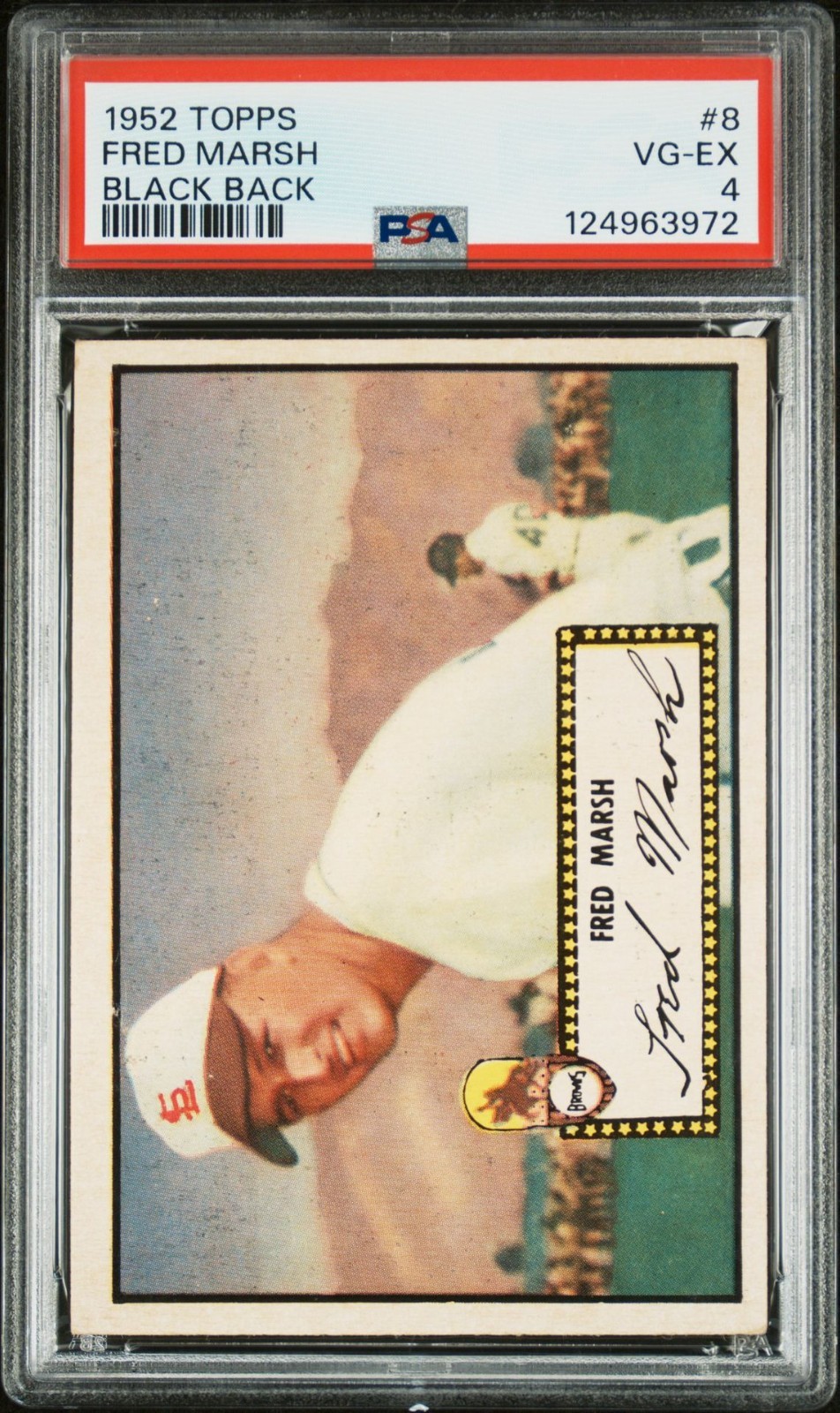 1952 TOPPS FRED MARSH BLACK BACK #8 PSA 4