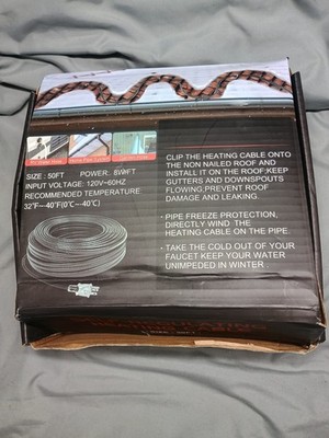 Self-regulating Heating Cable 50ft 8w/ft 120 32deg to -40deg Rylpoint-walmart