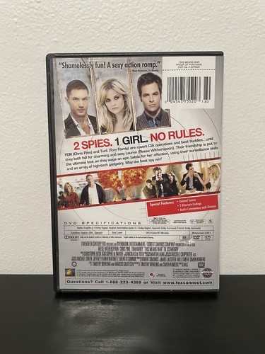 This Means War DVD Movie Tom Hardy Reese Witherspoon Action Spy Romance 2012 - Picture 4 of 4