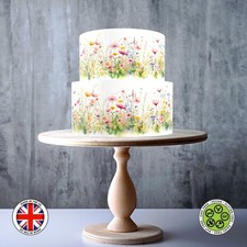 Pastel Meadow Wildflower Edible Cake Ribbon Seamless Border Wrap ICING / WAFER