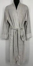 Natori Women Gray Robe Medium Long Sleeve Midi Pocket Belted Soft Rayon New NWT