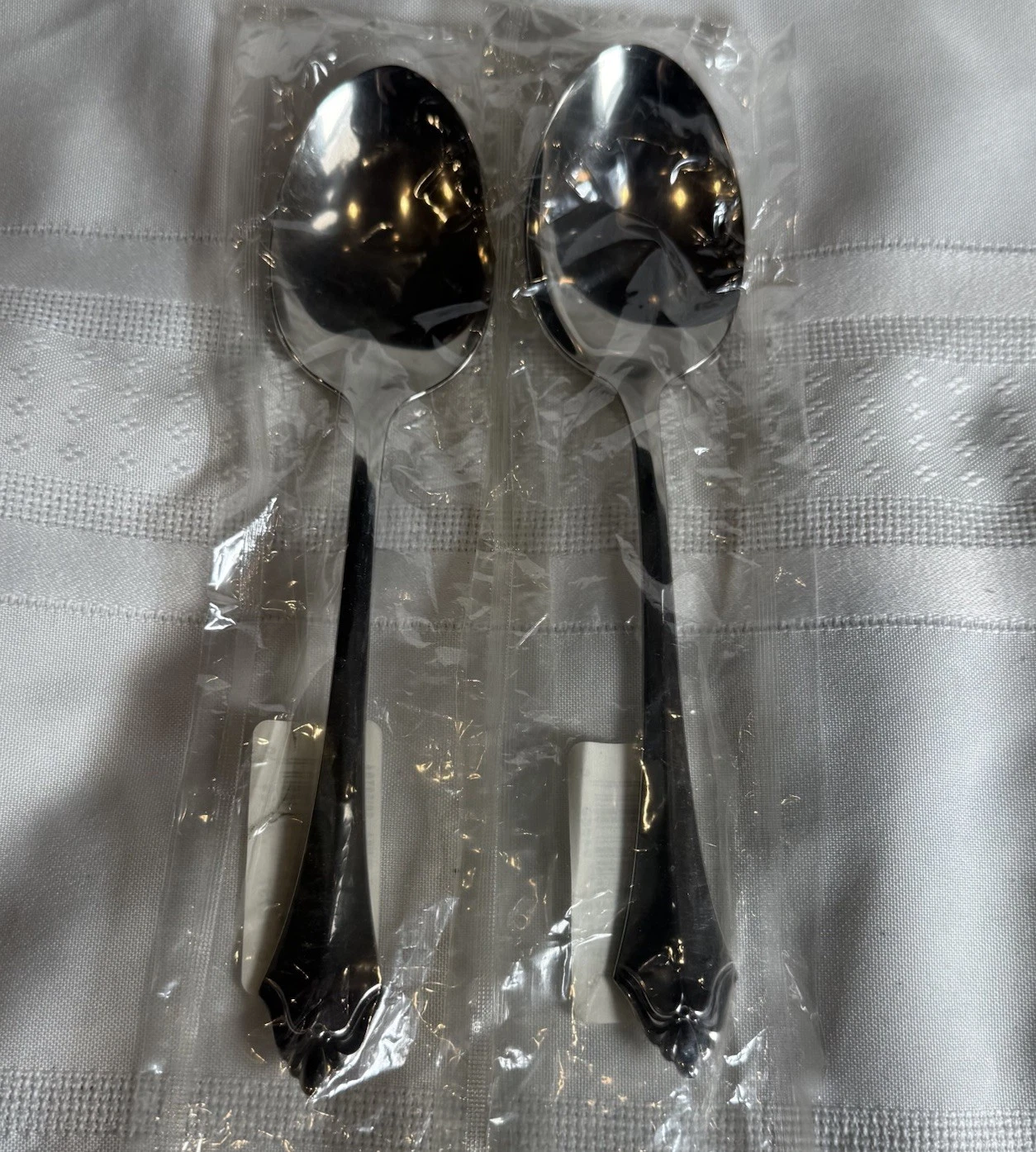 New Oneida Community Kenwood Sealed Large Serving Spoon Set 2 Glossy Stainless