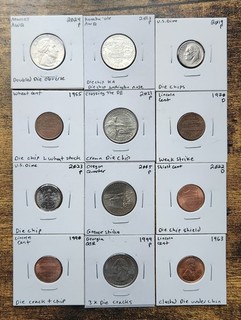Error Coin Lot 12 Pack DDR Grease Die Cracks Chips Clashed Die Weak Strike