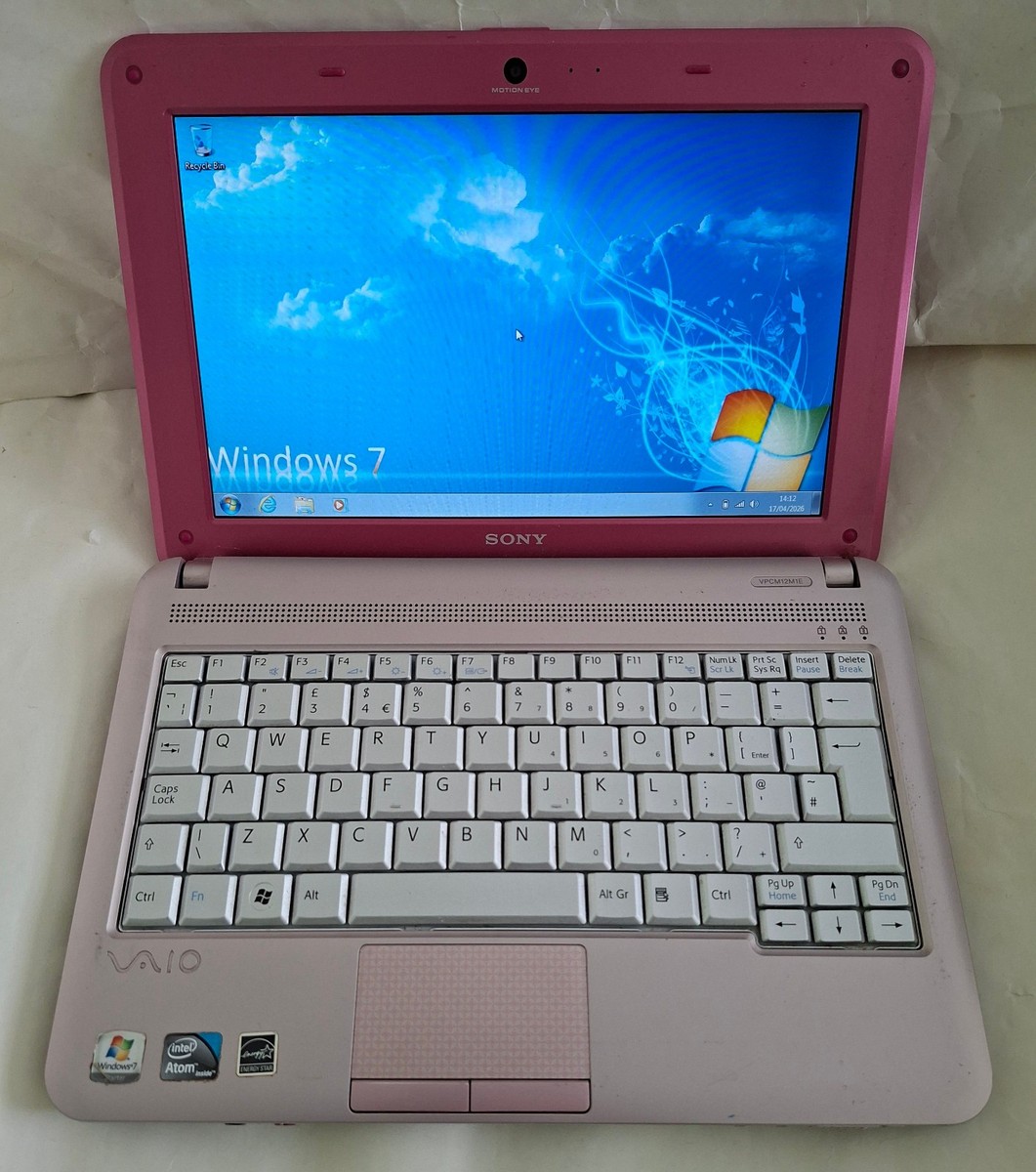Sony Vaio PCG-21313MVPCM12M1E Pink Netbook 10.1