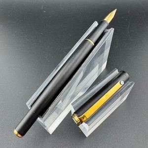 MONTBLANC Slimline Satin Black Brass Fountain Pen GP Steel Fine Nib