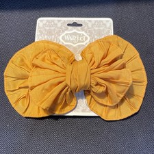 Vintage 1997 Large Golden Yellow Ribbon Hair Bow Barrette Updo Clip 7  
