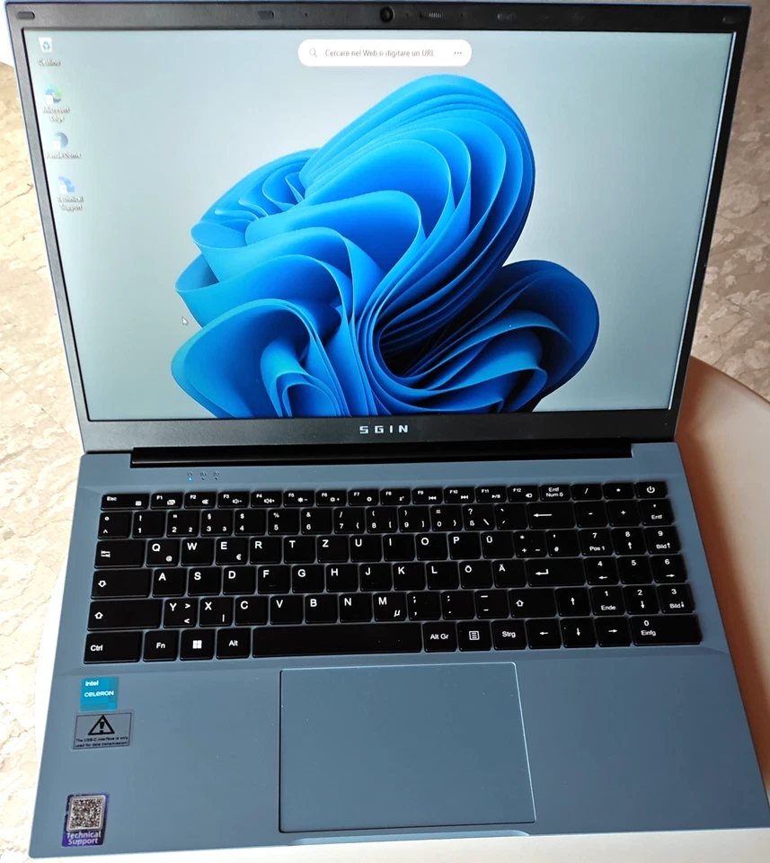 Sgin Notebook 15.6"Windows 11 128 GB colore blu - Immagine 2 di 4